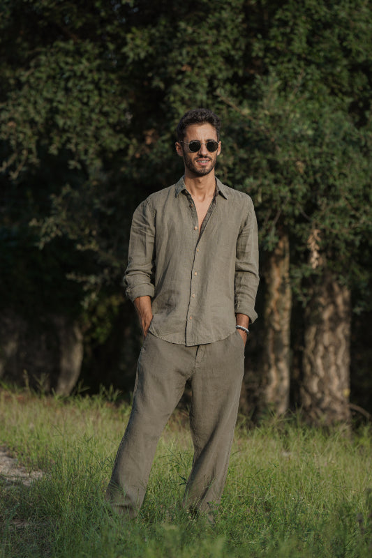 Khaki Linen Shirt