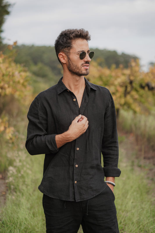 Black Linen Shirt