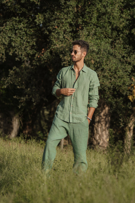 Mint Green Linen Pants