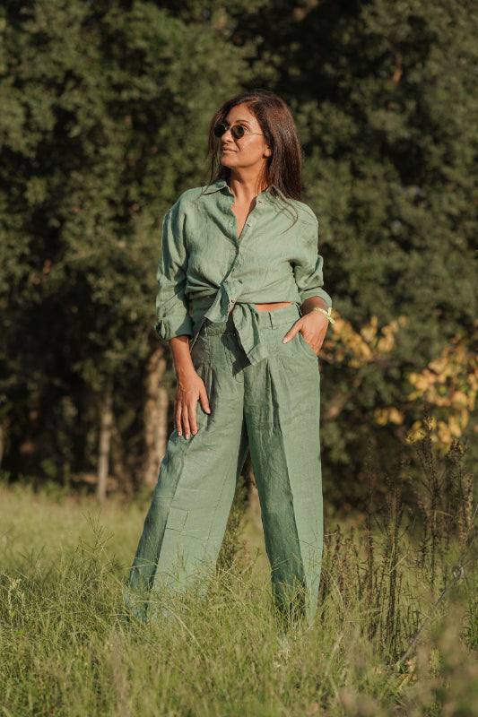 Mint Green Linen Pants