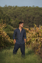 Load image into Gallery viewer, Navy Blue Linen Pants
