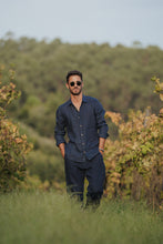 Load image into Gallery viewer, Navy Blue Linen Pants
