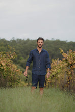 Load image into Gallery viewer, Navy Blue Linen Shorts
